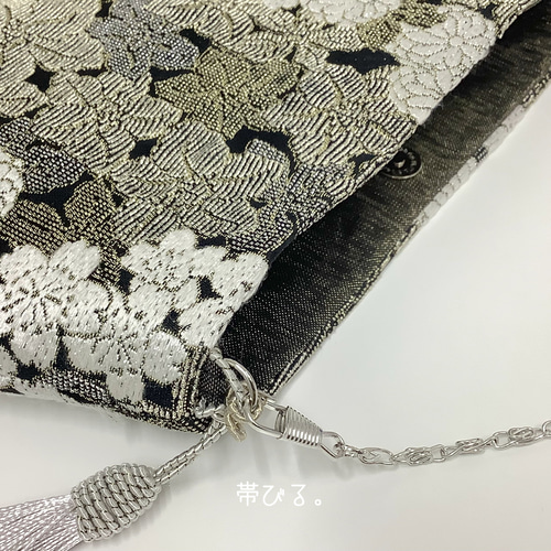 ✳︎パーティバッグ✳︎金華山織✳︎モノトーン✳︎角まるタイプ