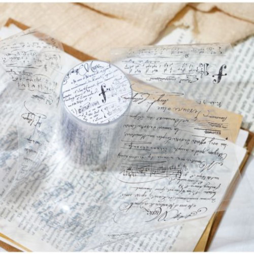 コラージュ風 英字クリアテープ マステ script [BZ344] マスキング