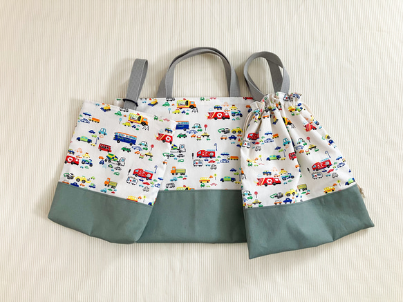 名入れ／【入園入学3点セット】優しいイラストタッチはたらく車