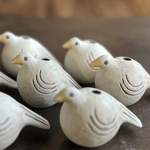 陶器製 花瓶 二羽の鳥のデザイン 【公式通販】