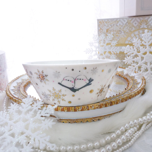 シマエナガさんの冬支度ボウル皿 お椀・ボウル・鉢 ❤︎Blanche Neige