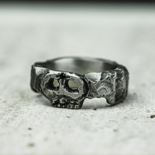ホロースカルシルバーリング、腐食海賊スカルリング、酸化銀結婚指輪