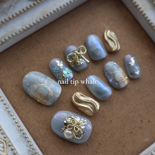 No.7　成人式ネイル　ネイルチップ　和柄　卒業式　ウェディング　ブライダル ネイルチップ 成人式 ウエディング ブライダル 和柄 和装 振袖 結婚式