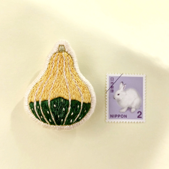 ペポカボチャの刺繍ブローチ 10枚目の画像