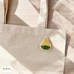 ペポカボチャの刺繍ブローチ 6枚目の画像