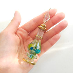 【ジャスミンの小さいお城】〜エジプシャンハーバリウム〜　グラス　ガラス瓶　ハーバリウム　クリスマス　クリア　ブルー　青 10枚目の画像