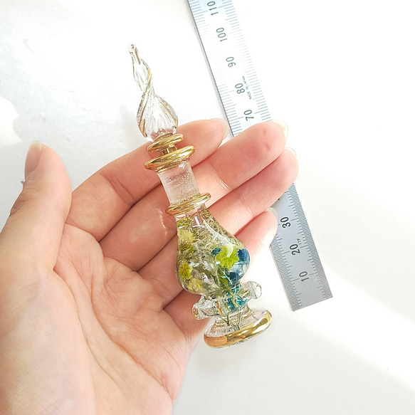 【ジャスミンの小さいお城】〜エジプシャンハーバリウム〜　グラス　ガラス瓶　ハーバリウム　クリスマス　クリア　ブルー　青 8枚目の画像