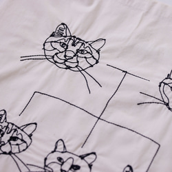 ＋HAyU fabric -Twin Tote bags- トートバッグ ～ニャンコ家系図～ 4枚目の画像