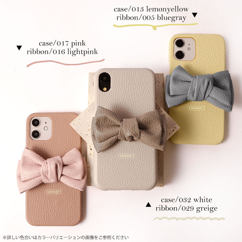 リトグリカーとスマホケースとヘッドホン Magnet内蔵】ドット × 3D リボングリップ ガーリー スマホケース