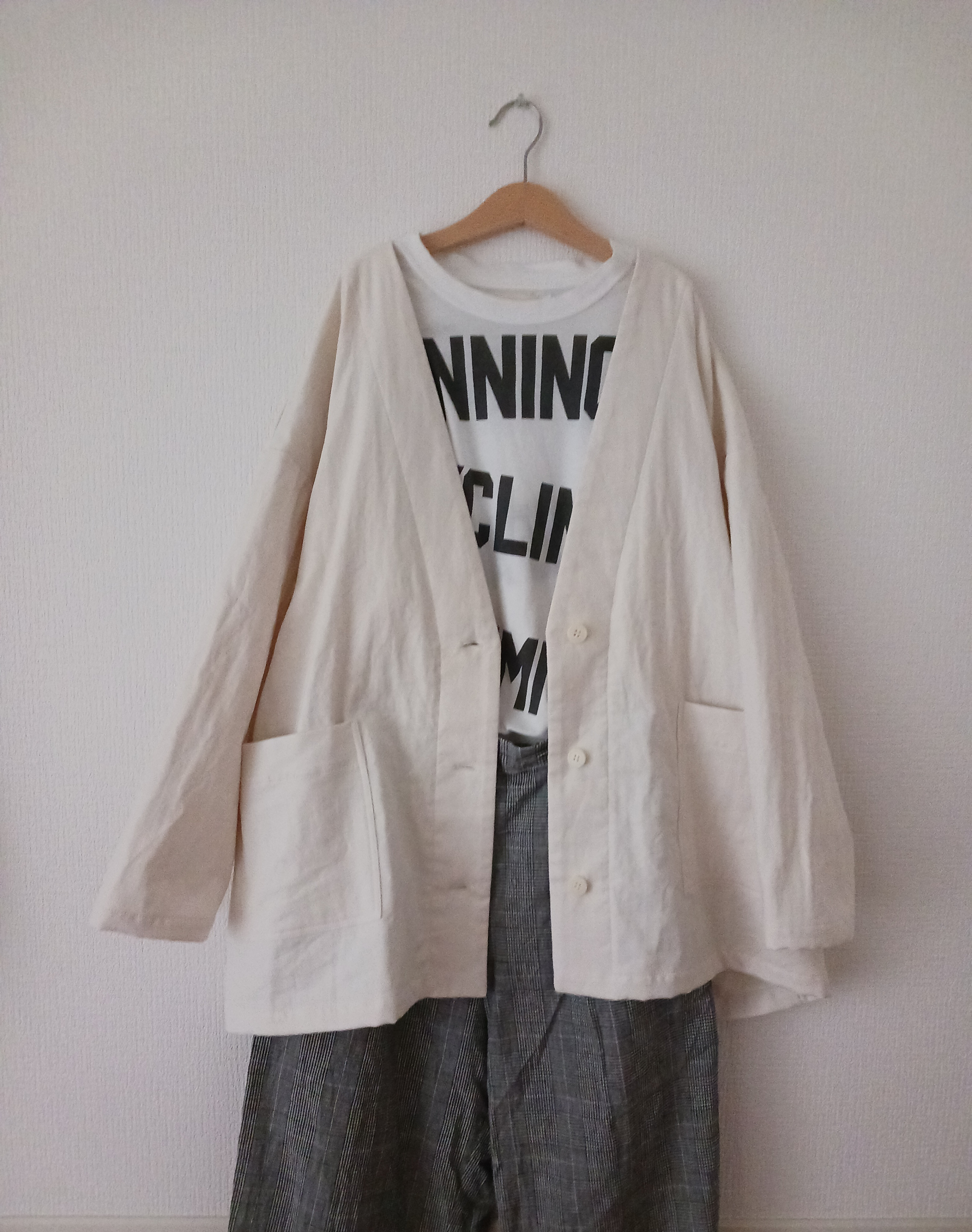 【women's S.M.L】フランス綾＆ガーゼ　ゆったり夢ごこちカーディガン