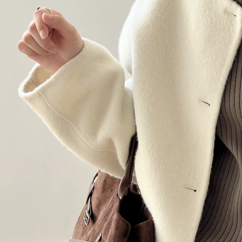 リバーシブルコートレディースショート2024秋冬新作韓国版クルーネック