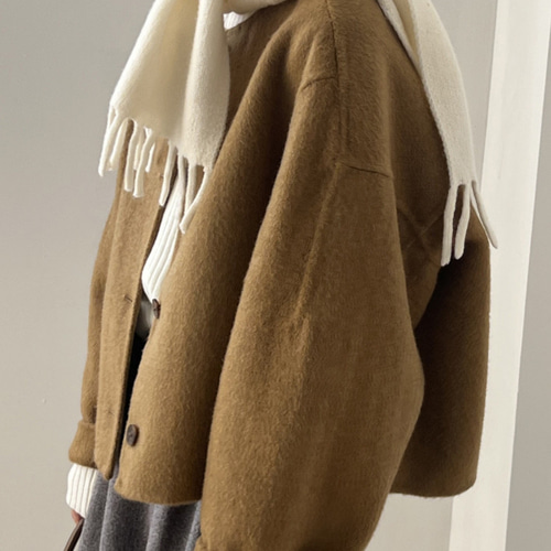 リバーシブルコートレディースショート2024秋冬新作韓国版クルーネック