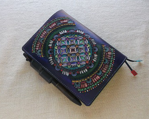 ほぼ日手帳対応 レザー手帳カバー 刻印＆拭き染め 手帳カバー