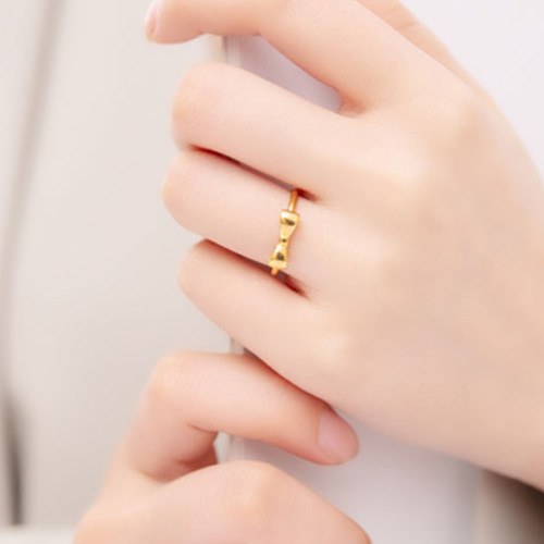 24K24K純金リボンリング24金ゴールド指輪 24Kゴールドリボンリング