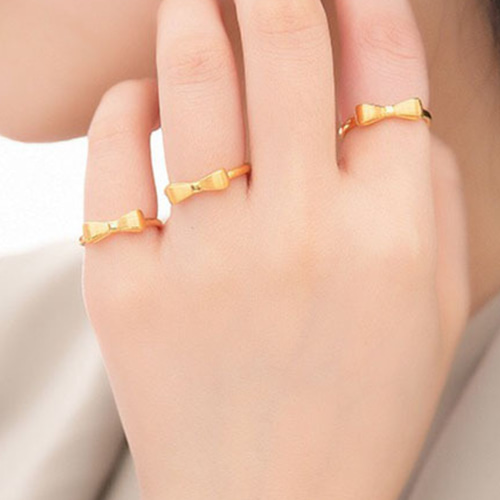 24K24K純金リボンリング24金ゴールド指輪 24Kゴールドリボンリング