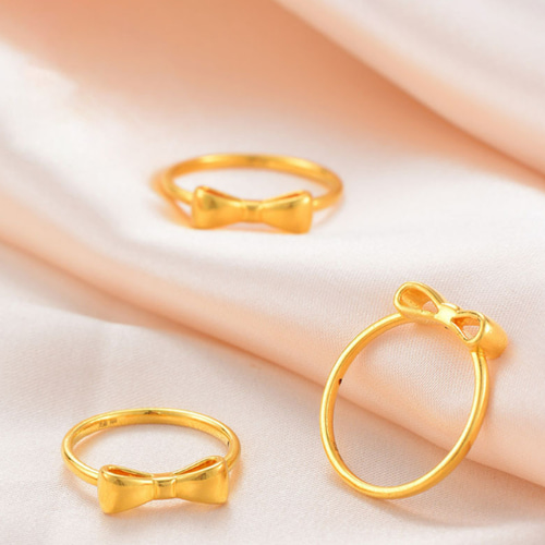 24K24K純金リボンリング24金ゴールド指輪 24Kゴールドリボンリング