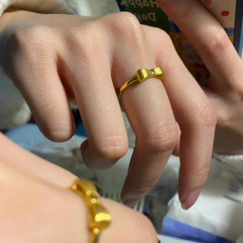 24K24K純金リボンリング24金ゴールド指輪 24Kゴールドリボンリング