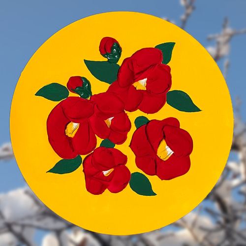 椿の花の絵 水彩で描いた椿の花イラスト - No: 22088796｜無料イラスト・フリー