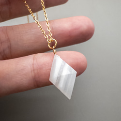 ココロ落ち着く白 ホワイトレース ペンダント ステンレス ネックレス ホワイトアゲート p186 5枚目の画像