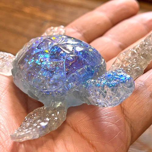 ウミガメ オルゴナイト ラブラドライト 海亀 ホヌ その他置物 毘殊  