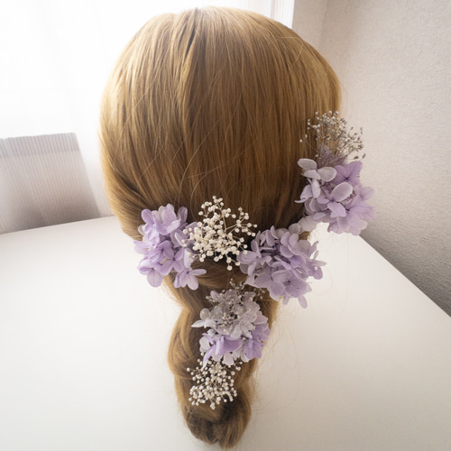 髪飾り ライラック 薄紫色 成人式 卒業式 ヘアパーツ プリザーブド