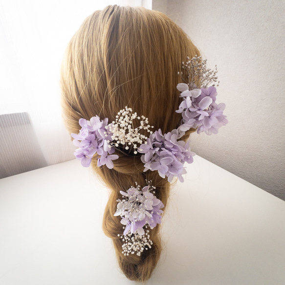 髪飾り ライラック 薄紫色 成人式 卒業式 ヘアパーツ プリザーブド