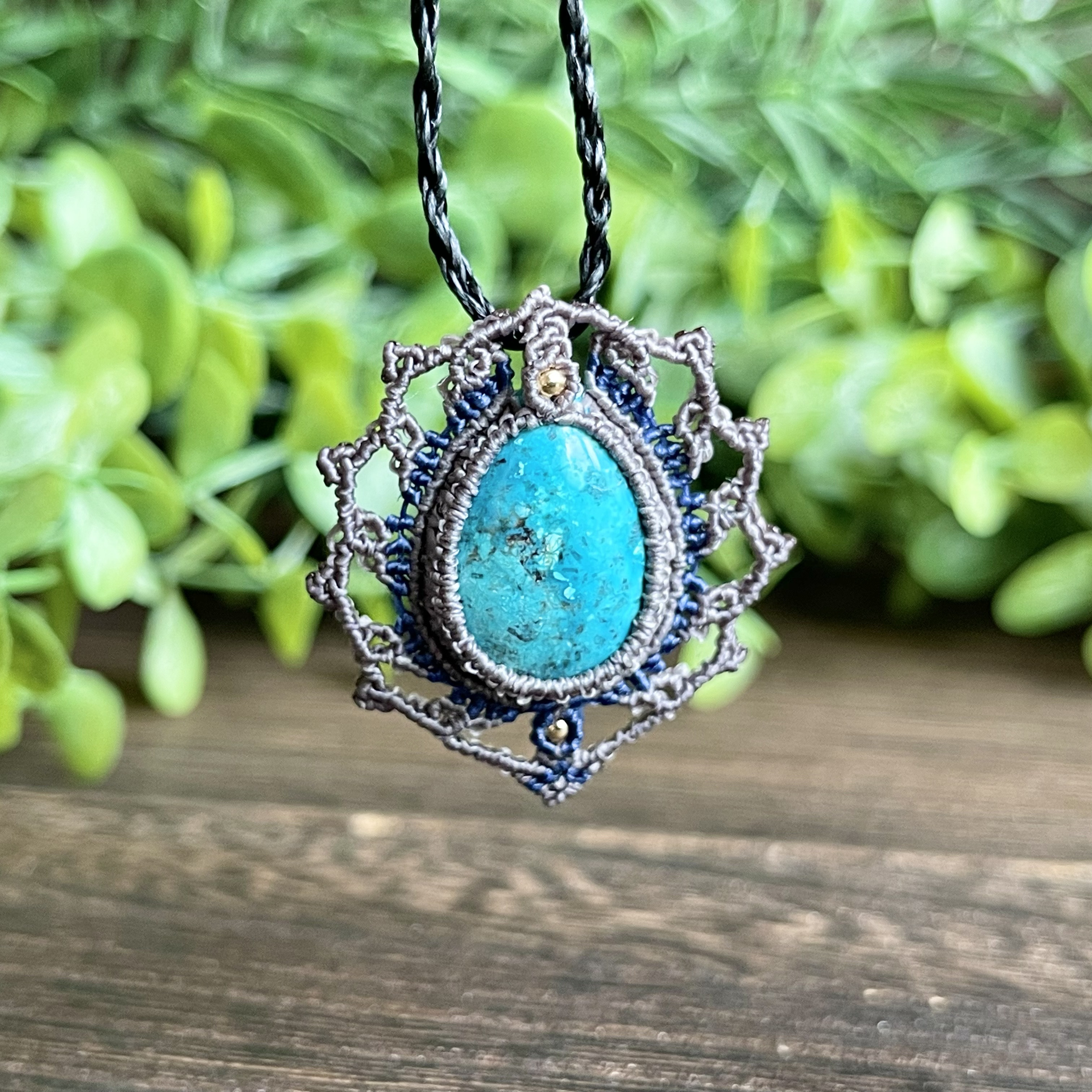 クリソコラ（マクラメネックレス/天然石アクセサリー）