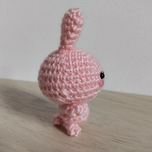 あみぐるみ うさぎ ミルキーベビーピンク ストラップ ハンドメイド