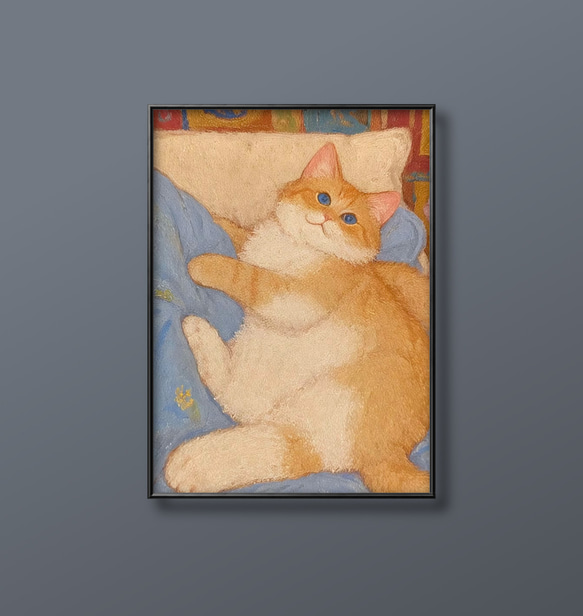 340 ネコ猫アクリル画原画アート