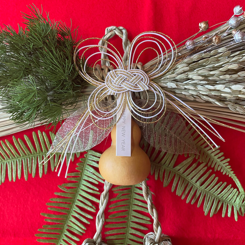 NEW【2025正月】わらふさ飾り／白金（ 幅25cm×丈27.5cm） しめ縄