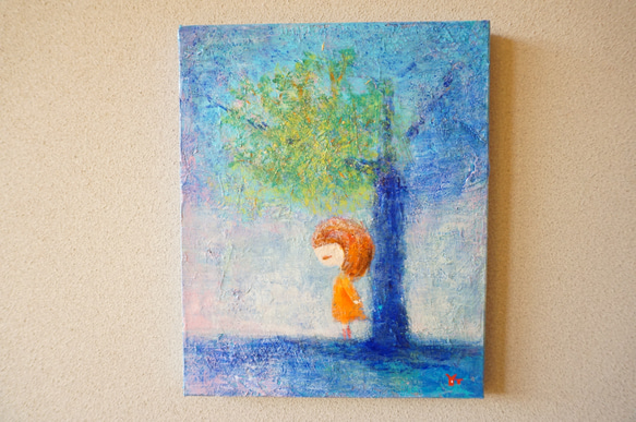 【ヤドリギの下で】＃原画＃イラスト＃ヒーリングアート＃癒し＃クリスマス＃宿り木＃女の子#幸せ＃あたたかい 1枚目の画像