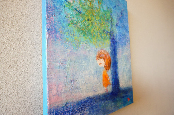 【ヤドリギの下で】＃原画＃イラスト＃ヒーリングアート＃癒し＃クリスマス＃宿り木＃女の子#幸せ＃あたたかい 5枚目の画像