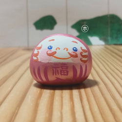 【青い目キラキラのだるま】【送料込み】　パールマゼンタ色　達磨　小さい　置き物　縁起物　お正月 10枚目の画像