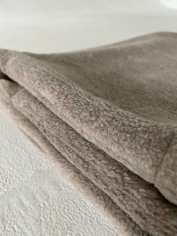 秋冬3way大人の高級メルトンフリースストール／ストールにもアウターにもブランケットにも使い方色々／チャコール 12枚目の画像