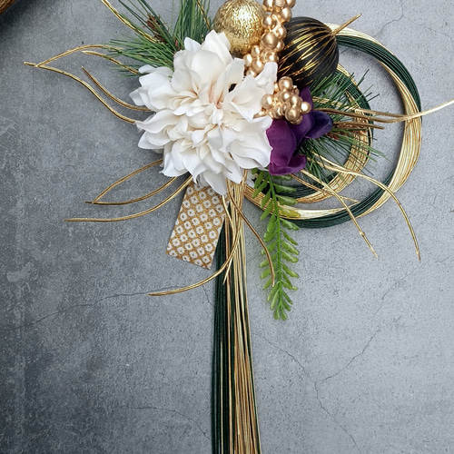 お正月2026】☆新色再販 深緑・金☆スタイリッシュお正月水引飾り