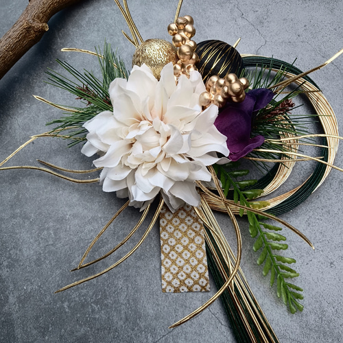 お正月2026】☆新色再販 深緑・金☆スタイリッシュお正月水引飾り