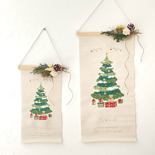 ハンドメイド クリスマスツリー 壁掛け パッチワーク 手作り オブジェ