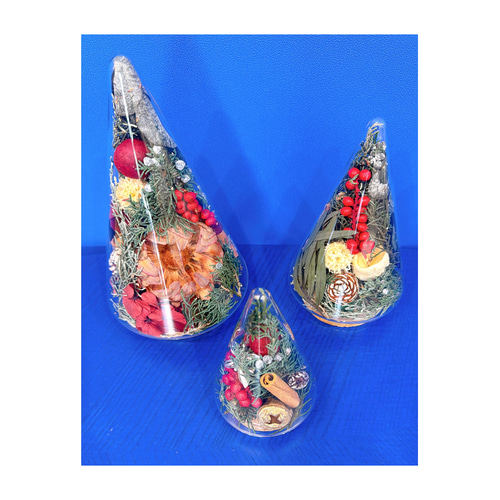 ガラスドームクリスマスツリー プリザーブドフラワー COBALT BLUE 通販