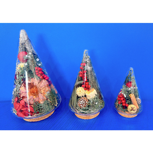 ガラスドームクリスマスツリー プリザーブドフラワー COBALT BLUE 通販