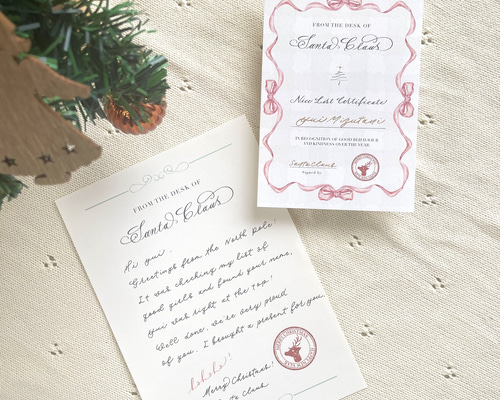 良い子にお手紙を書くサンタさん サンタさんからの手紙&良い子証明書 子どもが喜ぶクリスマスの贈り物