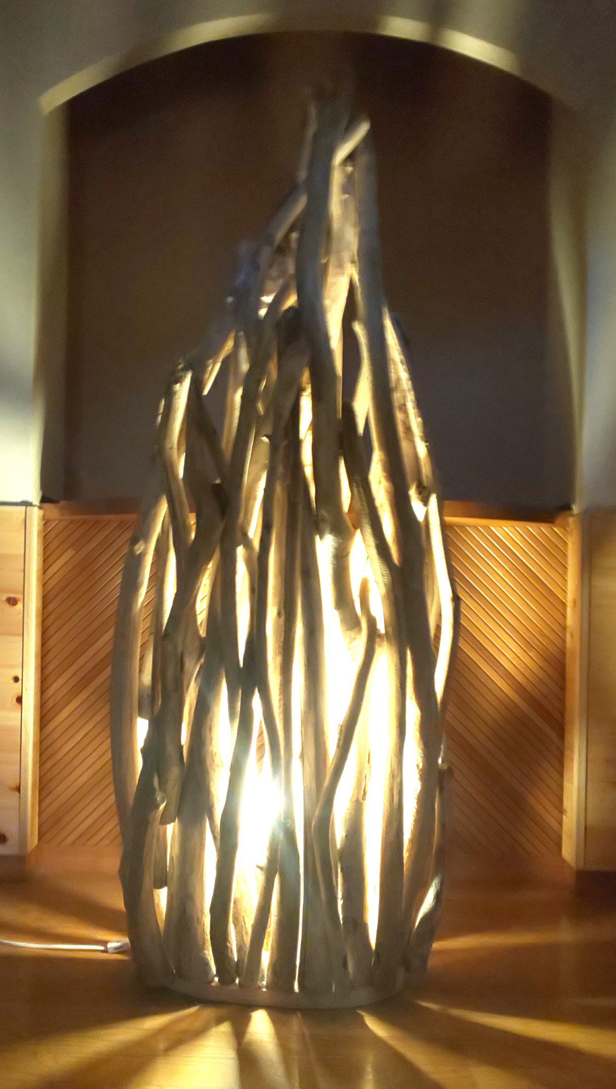 流木インテリア照明    「LED電球使用」