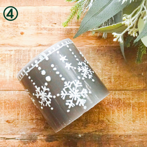 手描きキャンドル 【雪の結晶】クリスマスギフトにも！ キャンドル