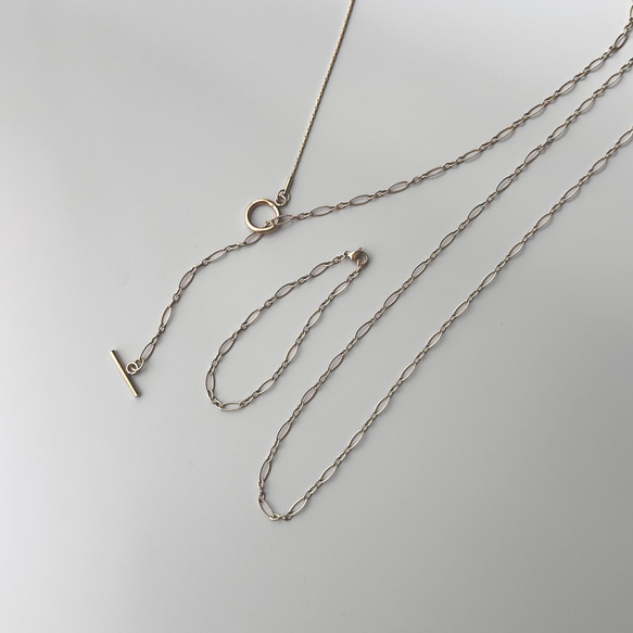 【 グレイスチェーンネックレス 】つけっぱなし　長さ選べる　シンプル  ゴールド  シルバー　ロングネックレス　冬 12枚目の画像