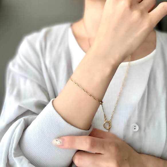 【 グレイスチェーンネックレス 】つけっぱなし　長さ選べる　シンプル  ゴールド  シルバー　ロングネックレス　冬 13枚目の画像