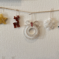 【2液性レジン】クリスマスガーランド トナカイ 雪の結晶 星 ツリー ホワイト ブラウン 黄色 イエロー 白 装飾 5枚目の画像