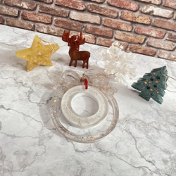 【2液性レジン】クリスマスガーランド トナカイ 雪の結晶 星 ツリー ホワイト ブラウン 黄色 イエロー 白 装飾 4枚目の画像