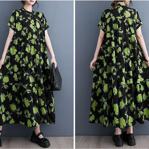 新品タグ付き　ロッソ ロングワンピース スキッパー　グリーン 緑 春夏 ロッソ ロングワンピース F スキッパーカラー グリーン 緑 春夏