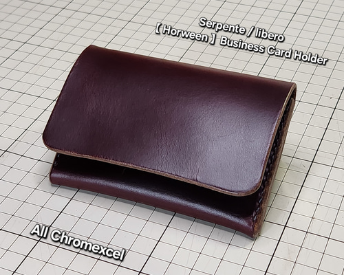 カードケース　クロムエクセル　新品　茶芯 四角カードケース クロムエクセル | haru leathercraft