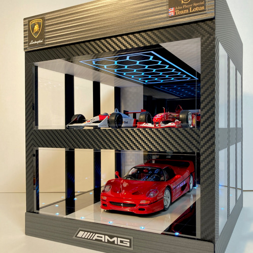 USB電源・1/18展示4台可・ハニカム照明2層式・ディスプレーBOX USB電源・1/18展示4台可・ハニカム照明2層式・ディスプレーBOX