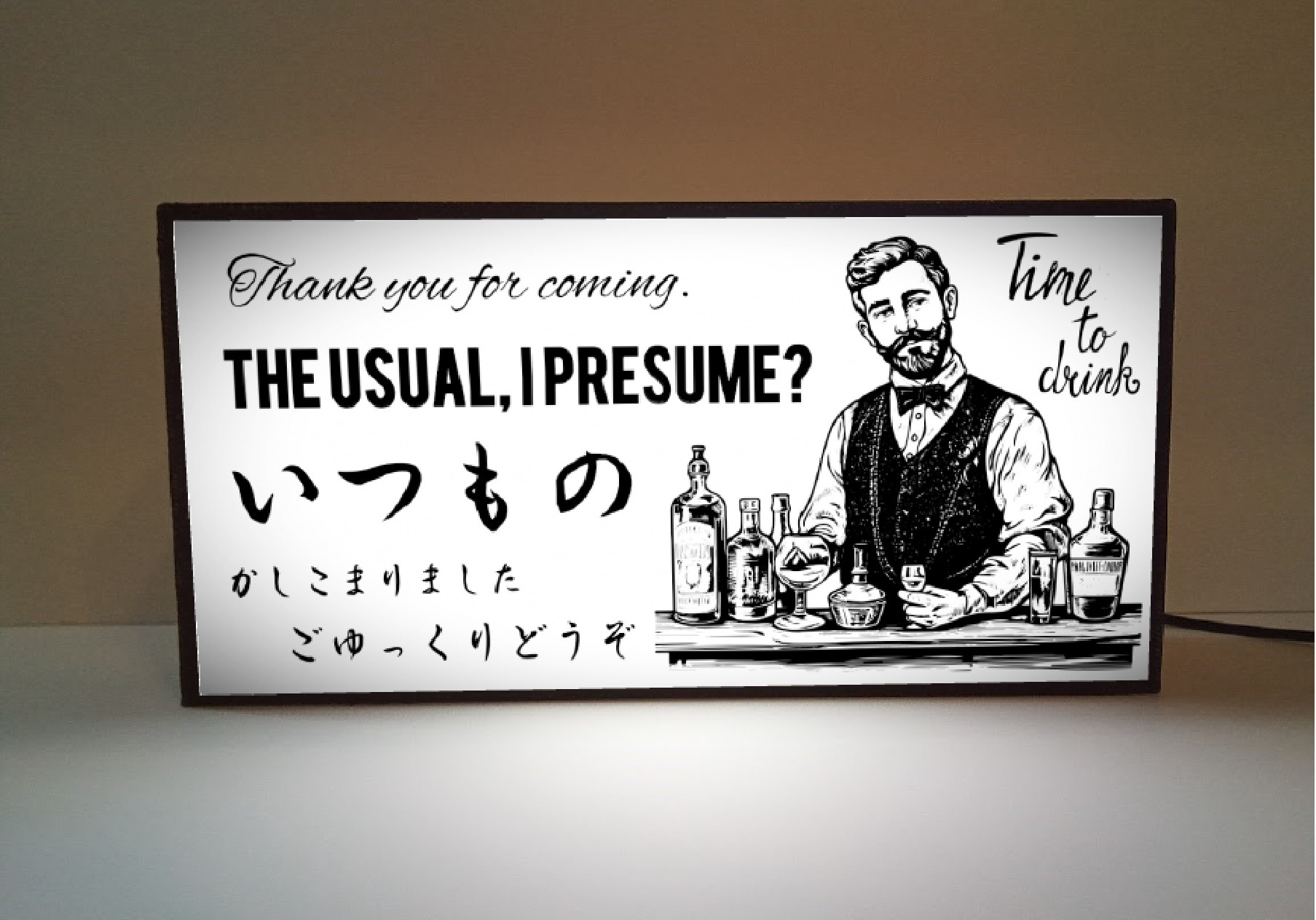 【オーダー無料】BAR バーテンダー 酒 注文 宅飲み おもしろグッズ ミニチュア ランプ 照明 看板 置物 雑貨 ライ